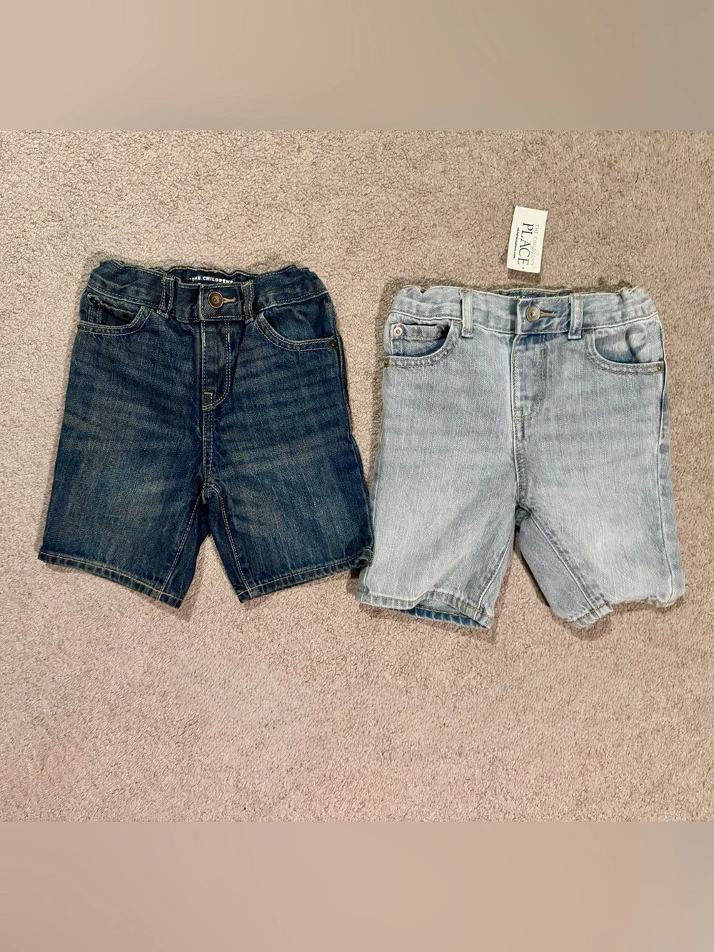 The Children's Place Boys' Denim Shorts Duo - Dark Blue & Light Blue - 3T